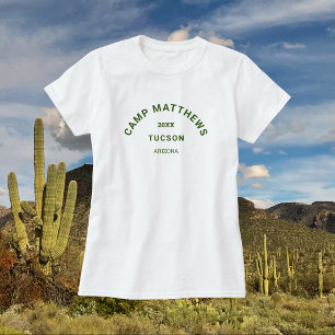 Camiseta Escudo Verde Forestal Camping Familia Mujeres