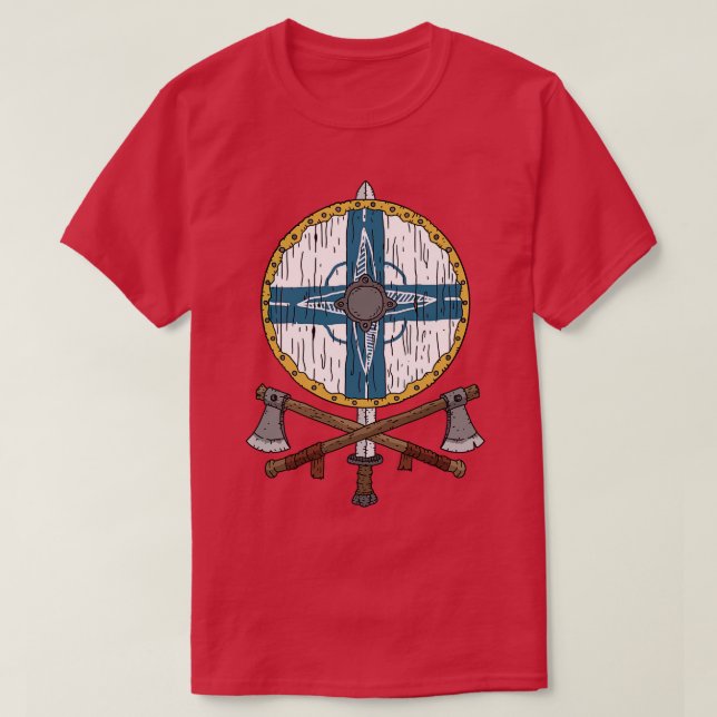 Camiseta Escudo vikino Emblema de la OTAN Finlandia (Diseño del anverso)