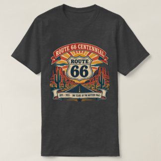 Camiseta Escudo Vintage del Centenario de la Ruta 66 1926-2