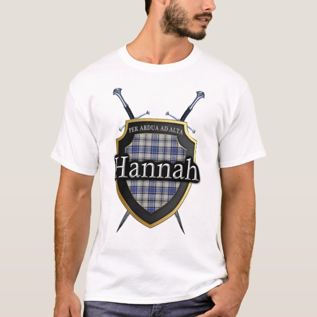 Camiseta Escudo y espadas de la tela escocesa de tartán de (Anverso)