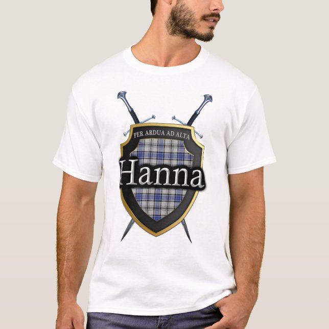 Camiseta Escudo y espadas de la tela escocesa de tartán de (Anverso)