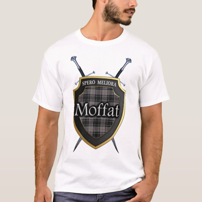Camiseta Escudo y espadas de la tela escocesa de tartán de (Anverso)