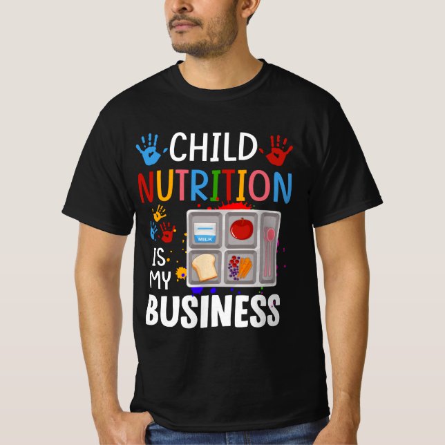 Camiseta Escuela Cafetería Trabajador Lunch Lady Bandeja de (Anverso)