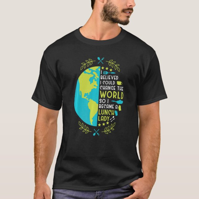 Camiseta Escuela Cafetería Trabajadora Lunch Lady Globe Cre (Anverso)