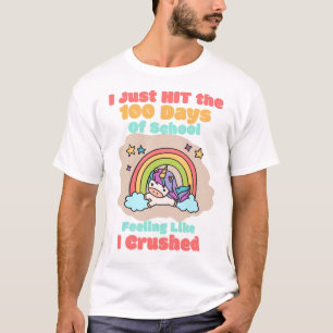 Camiseta Escuela de 100 días, acabo de golpear y aplastar l