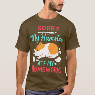 Camiseta Escuela de Alumnos para Niños Hamster Homework