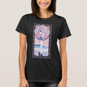 Camiseta Escuela de anime rosa de Japón Art Nouveau