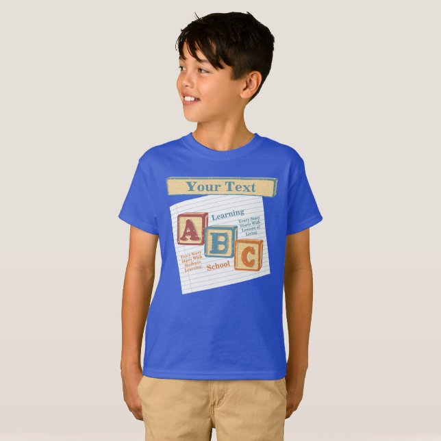 Camiseta Escuela de aprendizaje ABC personalizada (Anverso completo)