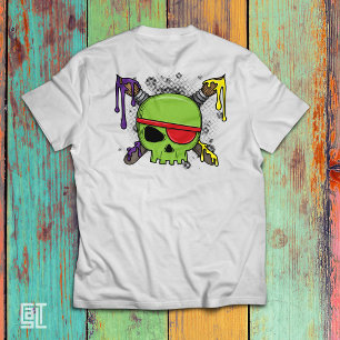 Camiseta Escuela de Arte Calavera con Pintura que Gotea Ese