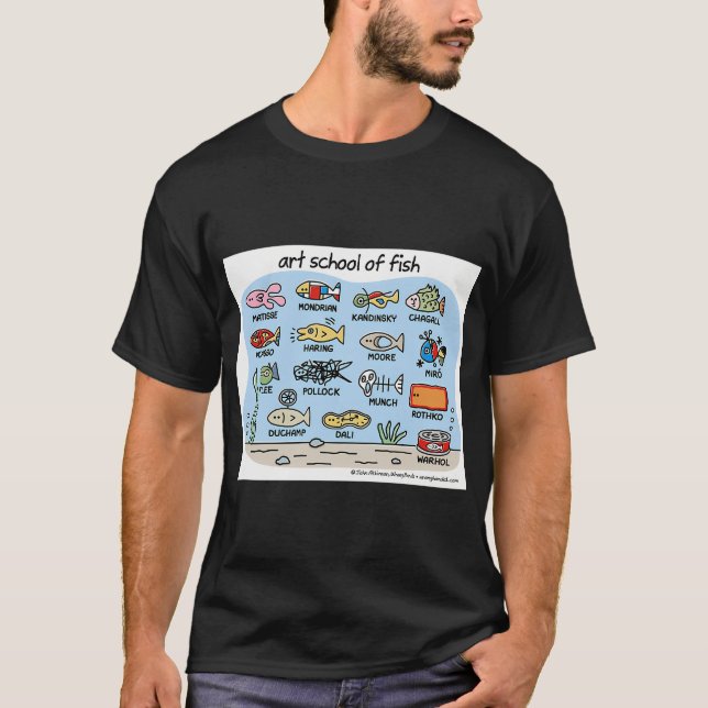 Camiseta escuela de arte de peces (Anverso)