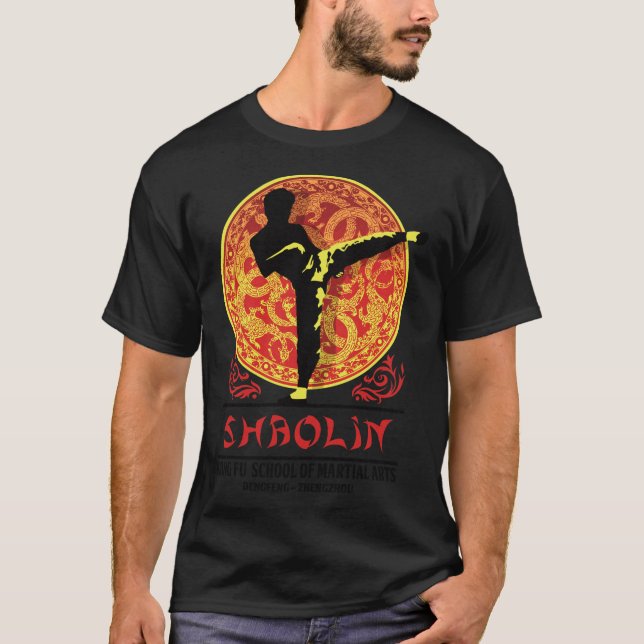 Camiseta Escuela de Artes Marciales Shaolin Kung Fu Classic (Anverso)