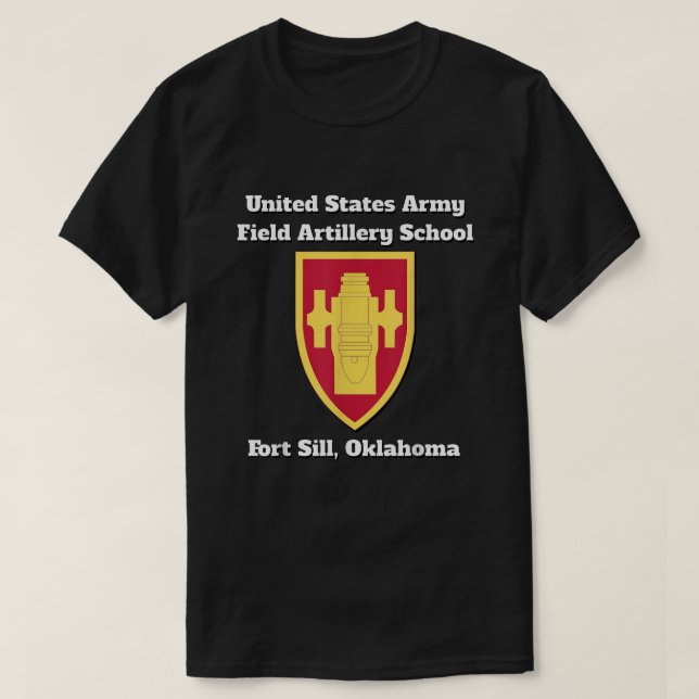 Camiseta Escuela de Artillería de Campo del Ejército, Fort  (Diseño del anverso)