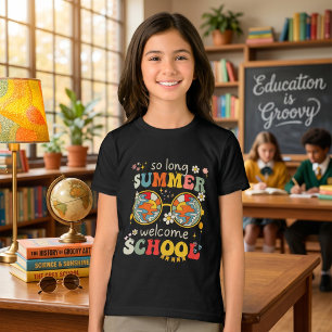 Camiseta Escuela De Bienvenida Retro Groovy De Vuelta A La 