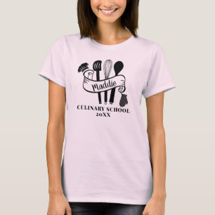 Camiseta Escuela de cocina de utensilios de chef personaliz