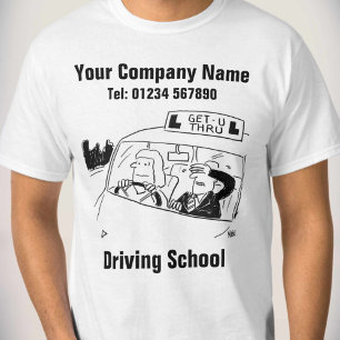 Camiseta Escuela de Conducción Caricatura para Personalizar
