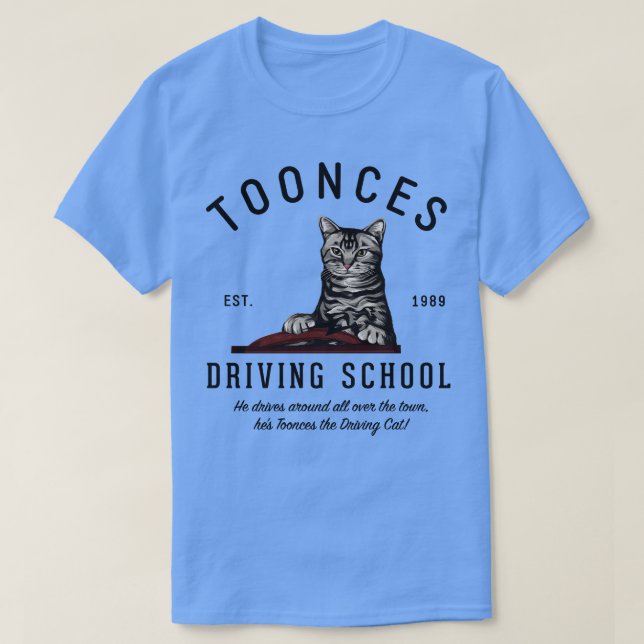 Camiseta Escuela de Conductores de Toonces Est 1989 (Diseño del anverso)