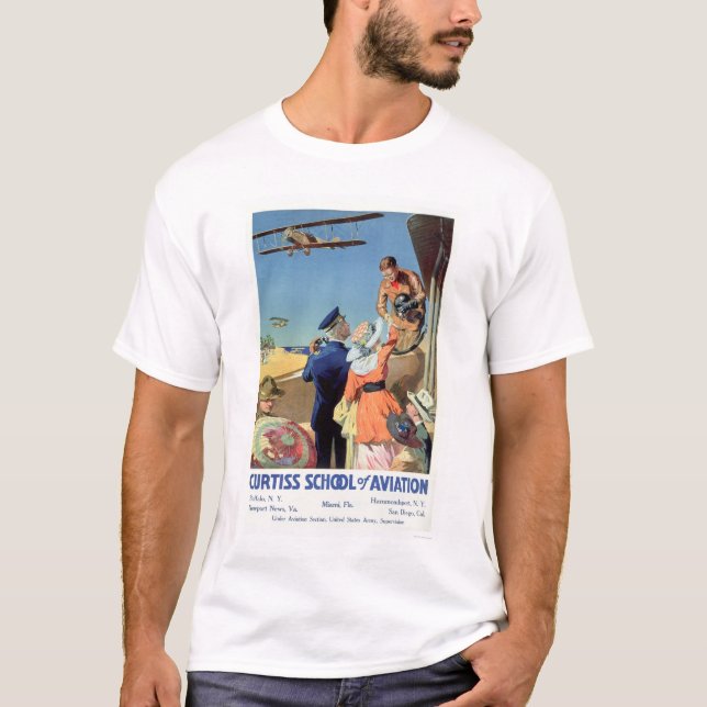 Camiseta Escuela de Curtiss de la aviación (US02053) (Anverso)