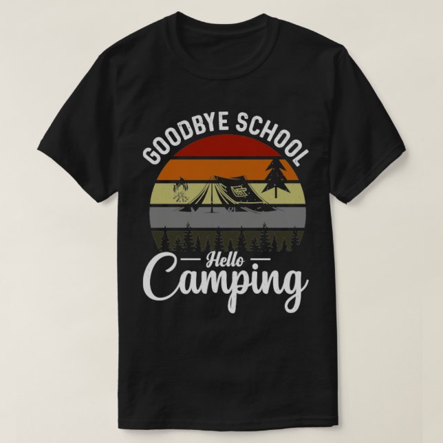 Camiseta Escuela de despedida Hola Camping Retro (Diseño del anverso)