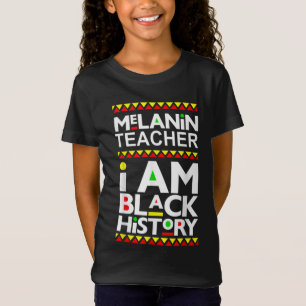 Camiseta Escuela de Historia Negra de Melanin Teacher I Am
