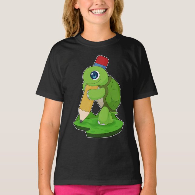 Camiseta Escuela de Lápiz para alumnos de tortuga (Anverso)
