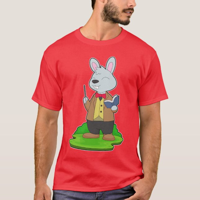 Camiseta Escuela de libros de profesores de conejo (Anverso)