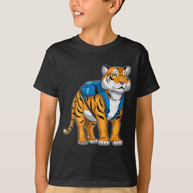 Camiseta Escuela de mochila para niños tigres (Anverso)