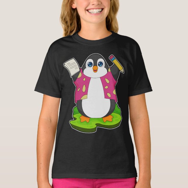 Camiseta Escuela de Papel Lápiz Pingüino (Anverso)