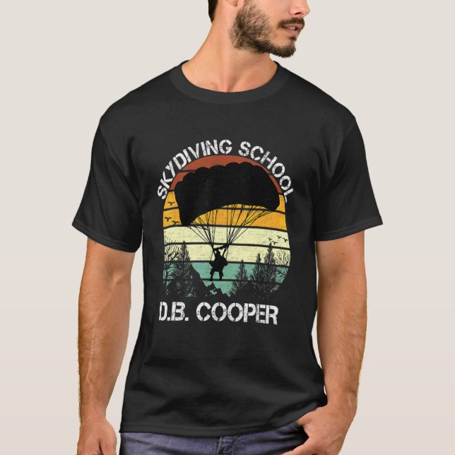 Camiseta Escuela de paracaidismo Db Cooper para hombres (Anverso)