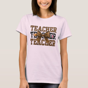 Camiseta Escuela de Profesora de Arco de Leopardo Lápiz Mon