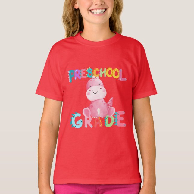 Camiseta Escuela de profesores de Dinosaur Preescolar GRADE (Anverso)