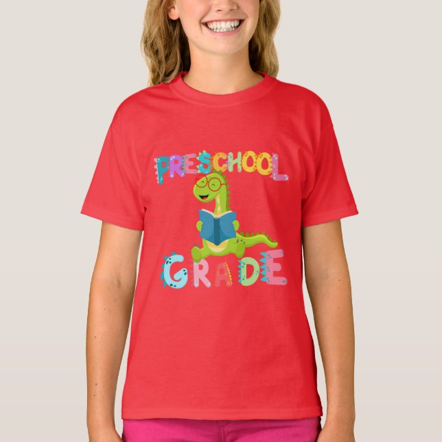 Camiseta Escuela de profesores de Dinosaur Preescolar GRADE (Anverso)
