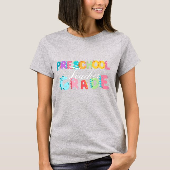 Camiseta Escuela de profesores de Dinosaur Preescolar GRADE (Anverso)