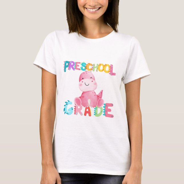 Camiseta Escuela de profesores de Dinosaur Preescolar GRADE (Anverso)