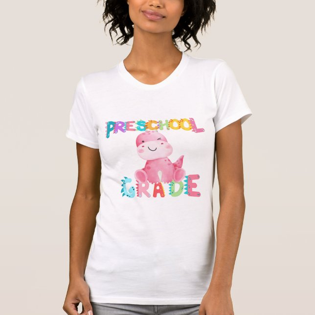 Camiseta Escuela de profesores de Dinosaur Preescolar GRADE (Anverso)