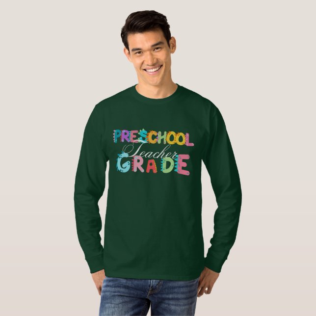 Camiseta Escuela de profesores de Dinosaur Preescolar GRADE (Anverso completo)