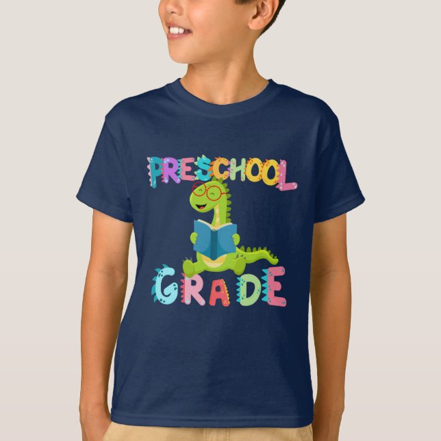 Camiseta Escuela de profesores de Dinosaur Preescolar GRADE (Anverso)