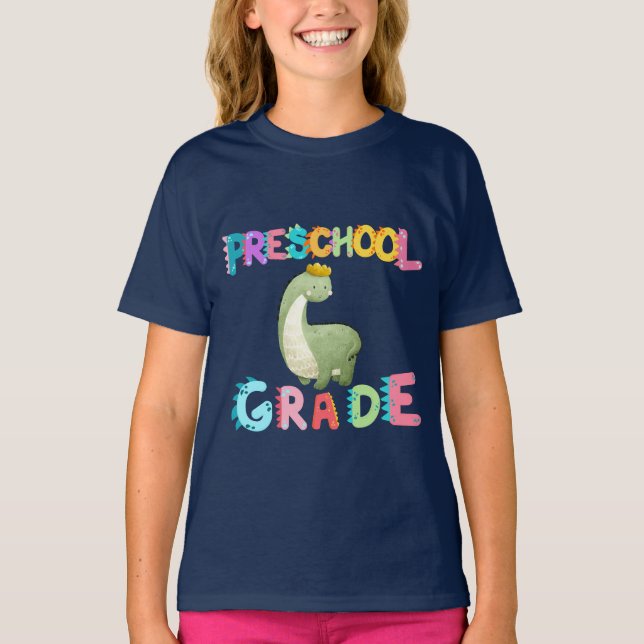 Camiseta Escuela de profesores de Dinosaur Preescolar GRADE (Anverso)
