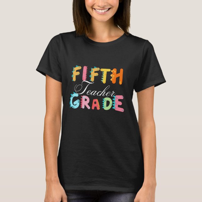 Camiseta Escuela de profesores de quinto grado de Dino Squa (Anverso)