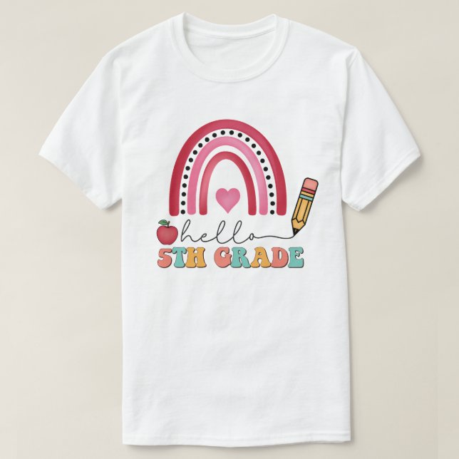Camiseta Escuela de quinto grado (Diseño del anverso)