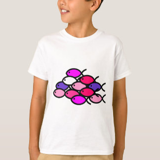 Camiseta Escuela de Símbolos de Pescado Cristiano - Rosa