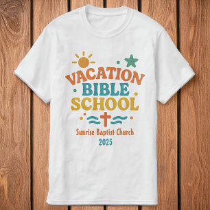 Camiseta Escuela de Vacaciones de la Biblia Iglesia Nombre