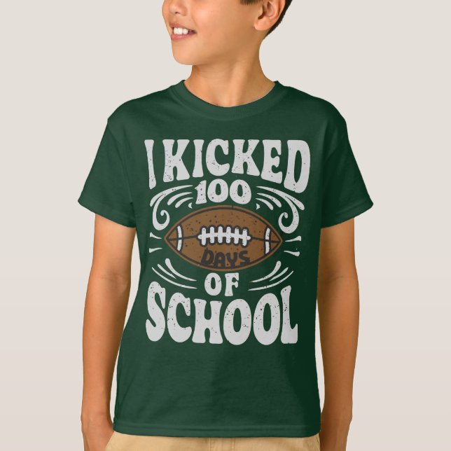 Camiseta Escuela divertida Chiste de fútbol infantil de 100 (Anverso)