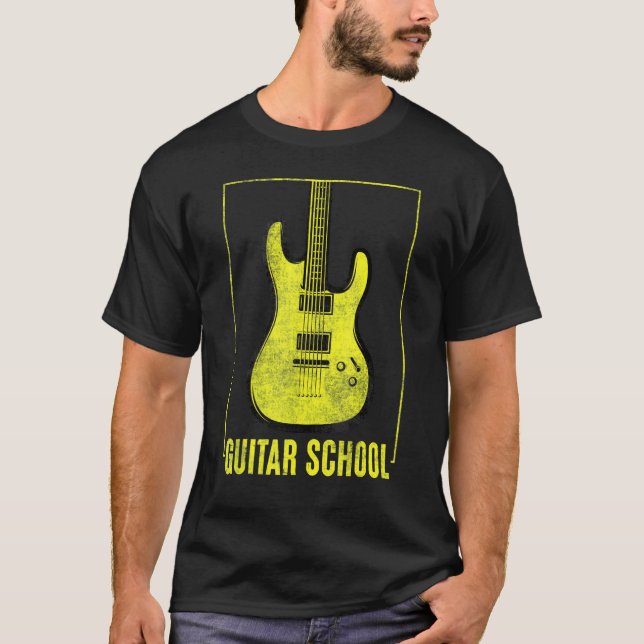 Camiseta Escuela Guitarra Jugador de Música Escuela Guitari (Anverso)