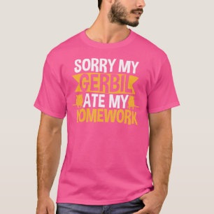 Camiseta Escuela Homework Funny Gerbil