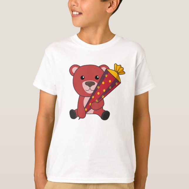Camiseta Escuela infantil de Bear Rojo Bag Sweet (Anverso)