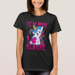 Camiseta Escuela Infantil Ich Bin 1Clase Colorful Unicorn S