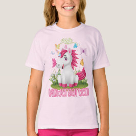 Camiseta Escuela infantil Unicornio de mariposa