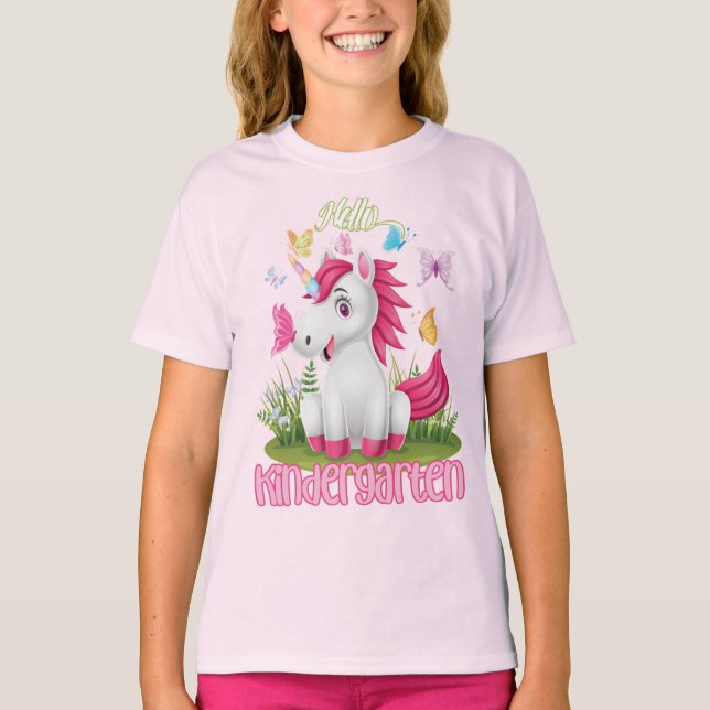 Camiseta Escuela infantil Unicornio de mariposa (Anverso)
