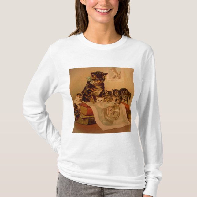 Camiseta Escuela Kittens y Books Kitty (Anverso)