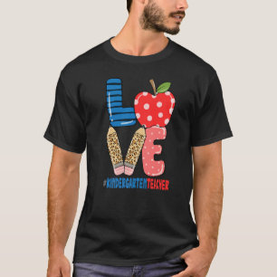Camiseta Escuela Lápiz de amor Apple Kindergarten Profesor